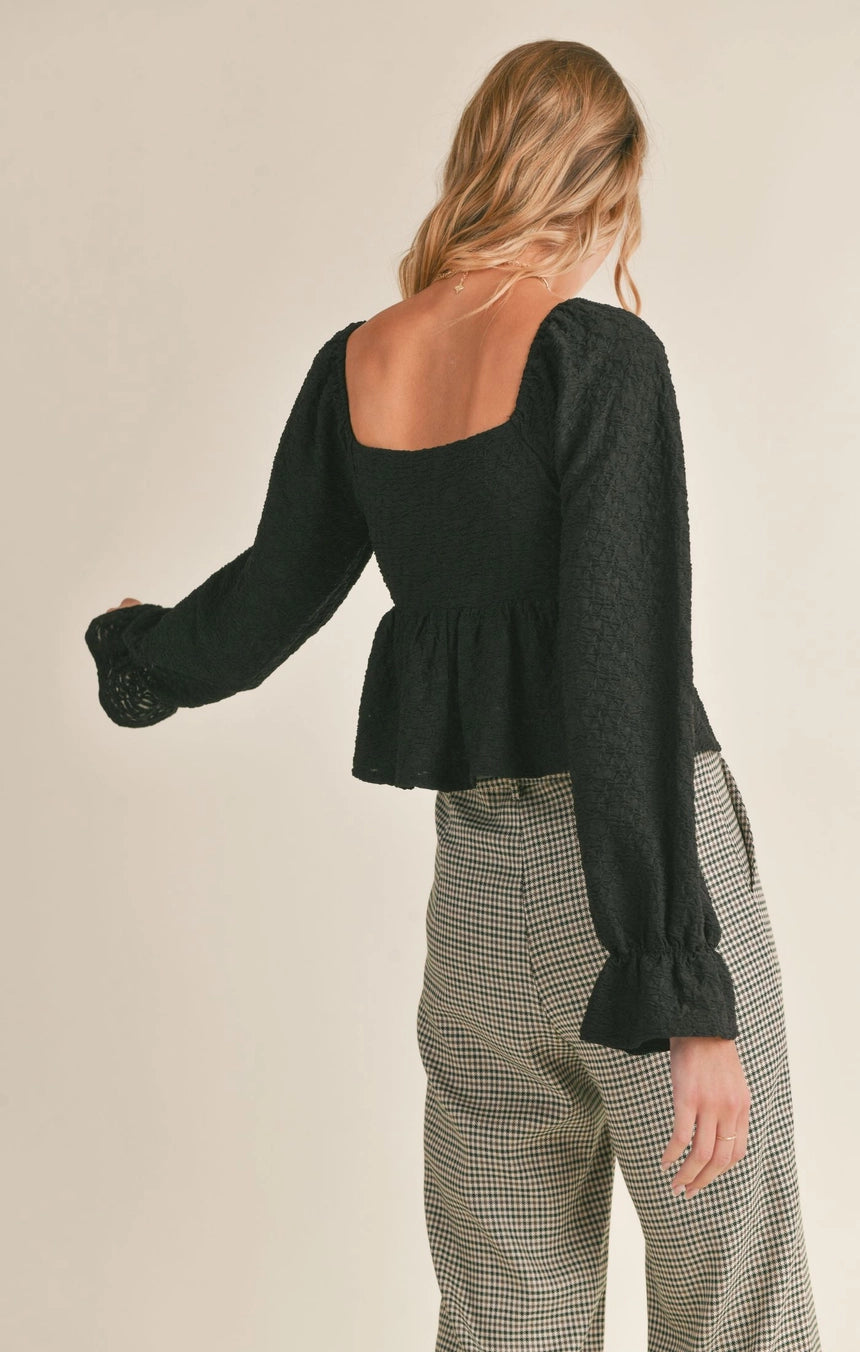 NO FUSS PEPLUM TOP