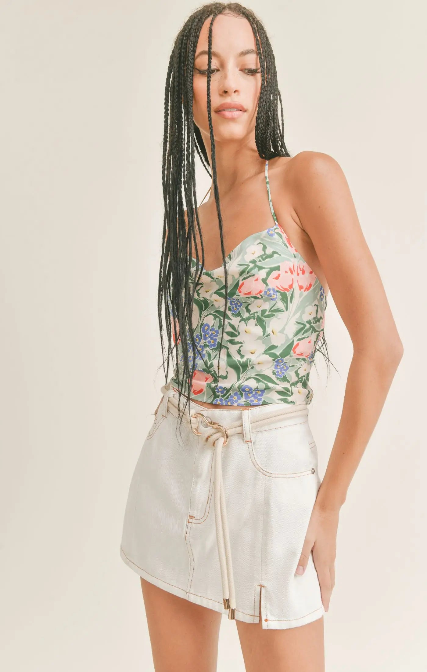 ROSETTE HALTER TOP