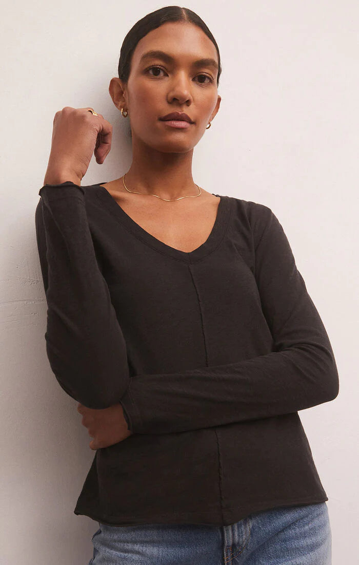 DREAM SLUB V-NECK L/S TEE