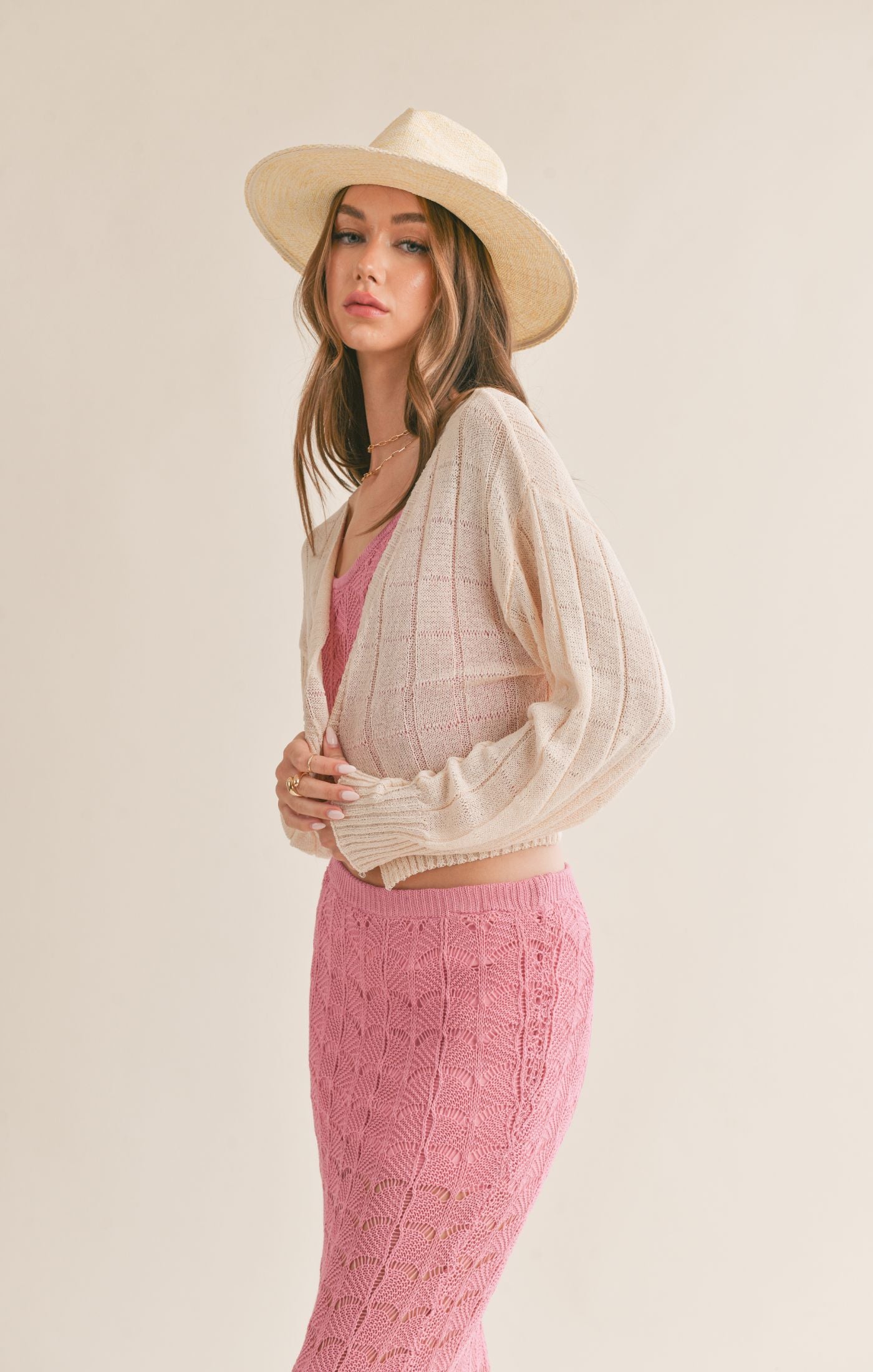 "JOYFUL PRAISE" BLUSH CARDIGAN