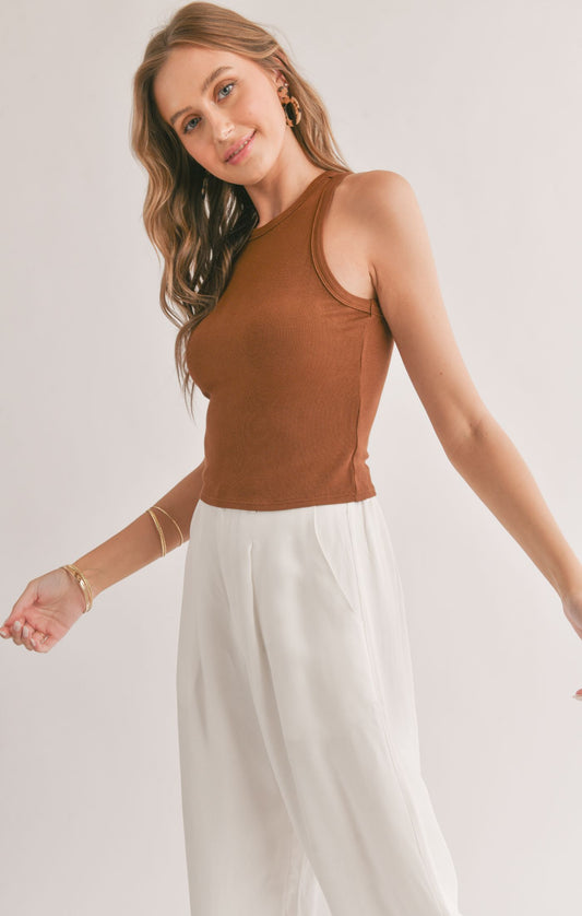 MARSHMALLOW RACERBACK CROP TANK