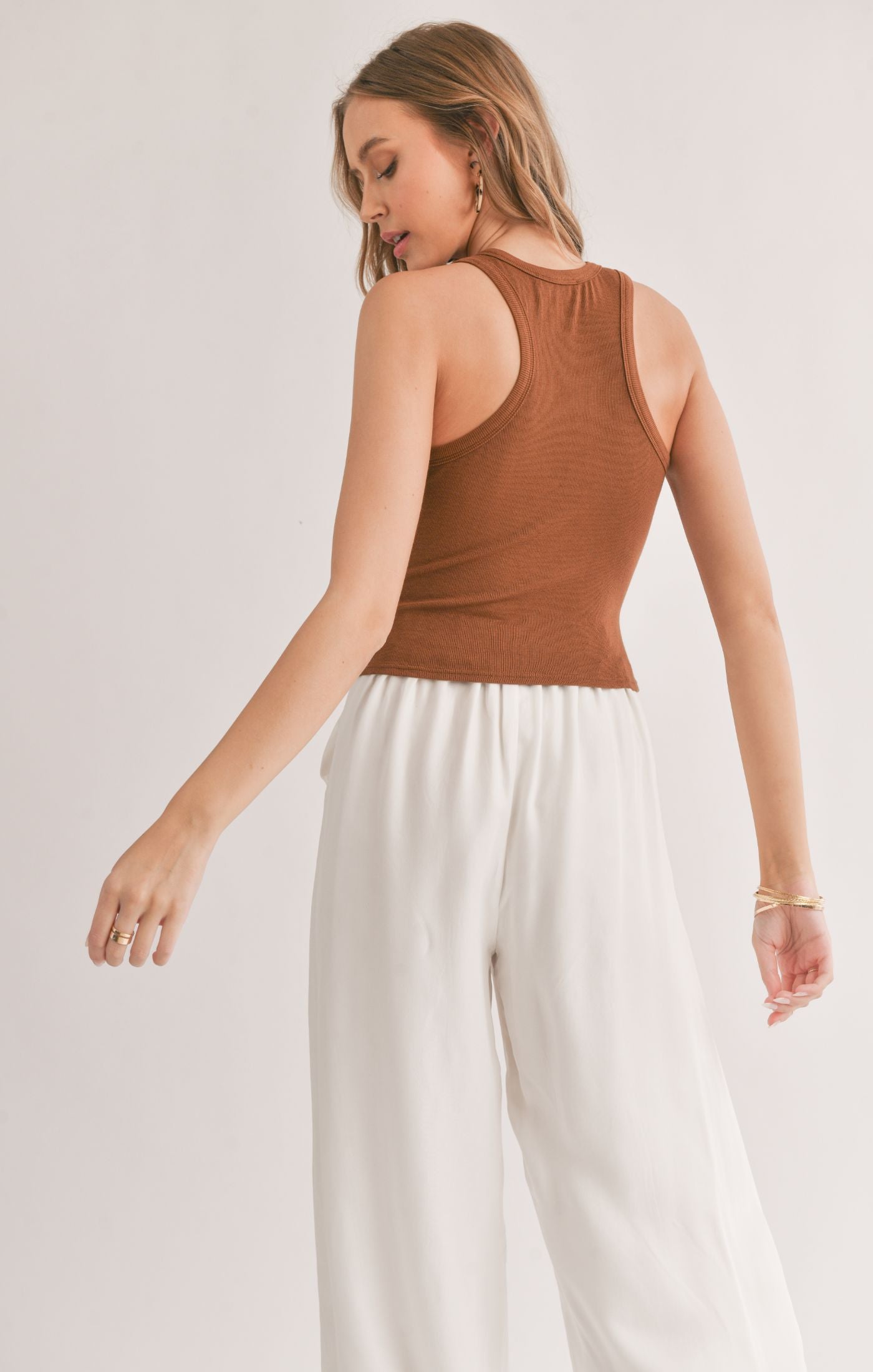 MARSHMALLOW RACERBACK CROP TANK