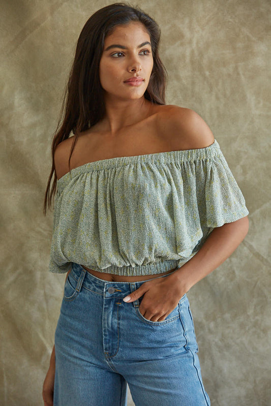 JORIE FLORAL PRINT CROP TOP