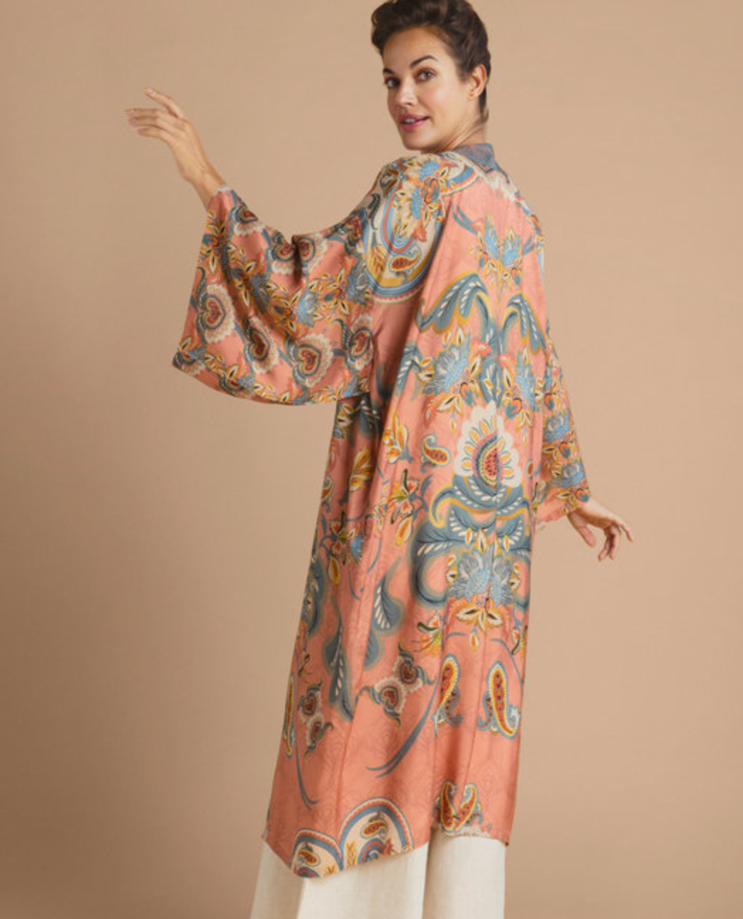 MEDITERRANEAN PAISLEY KIMONO GOWN