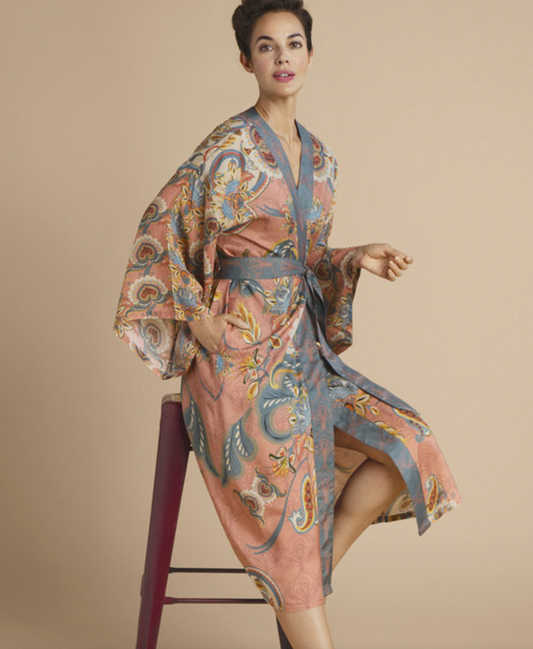 MEDITERRANEAN PAISLEY KIMONO GOWN